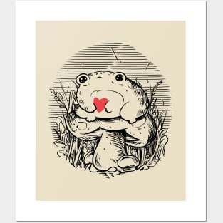 Cottagecore chonky heart frog Posters and Art